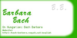 barbara bach business card